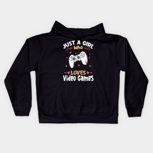 Just a Girl who Loves Video Games Kids Hoodie